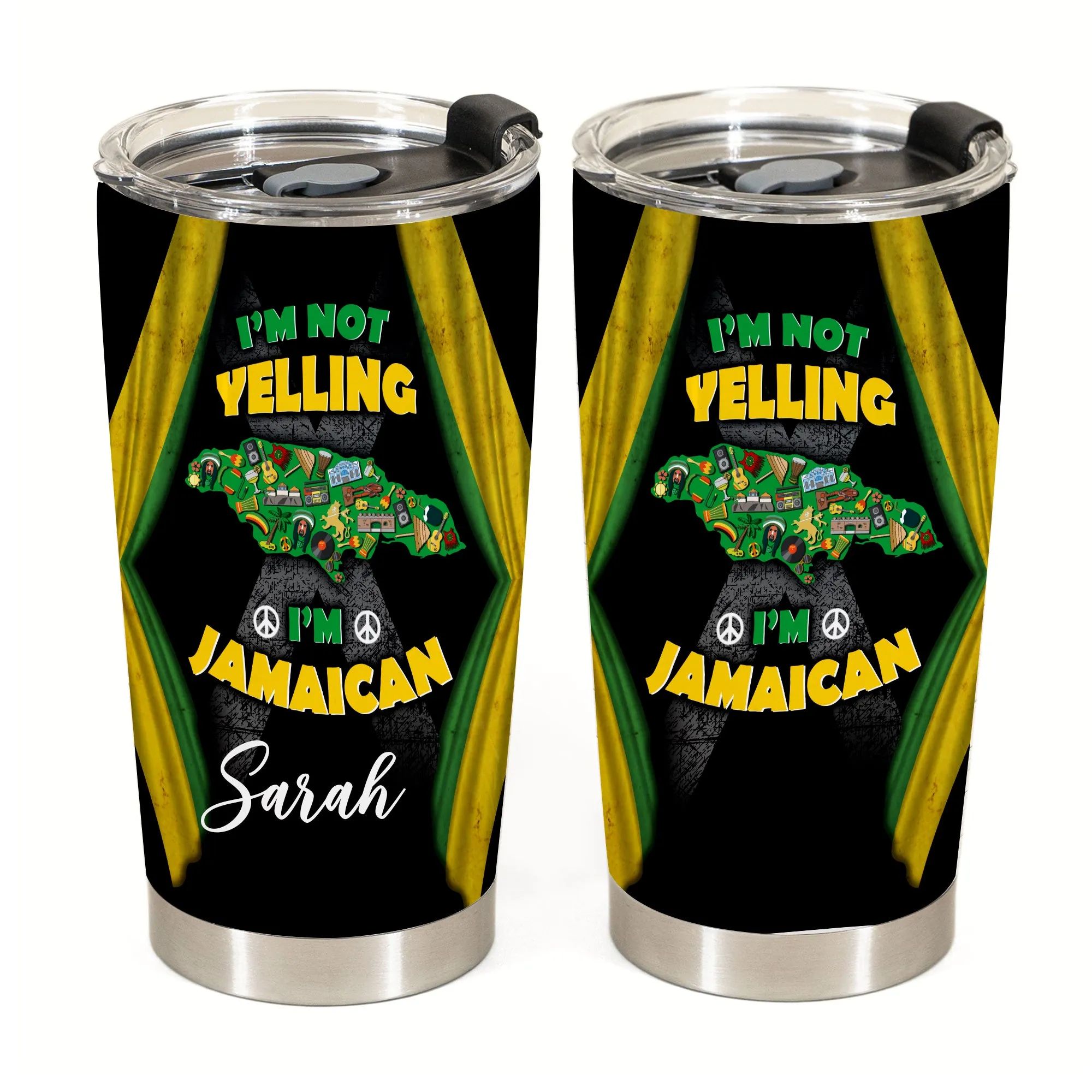 I'm Not Yelling I'm Jamaican Personalized Tumbler