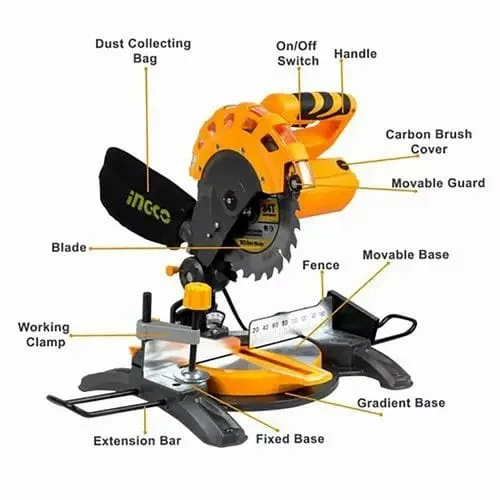 Ingco 1400W Mitre Saw with 210mm Blade – BMS14007
