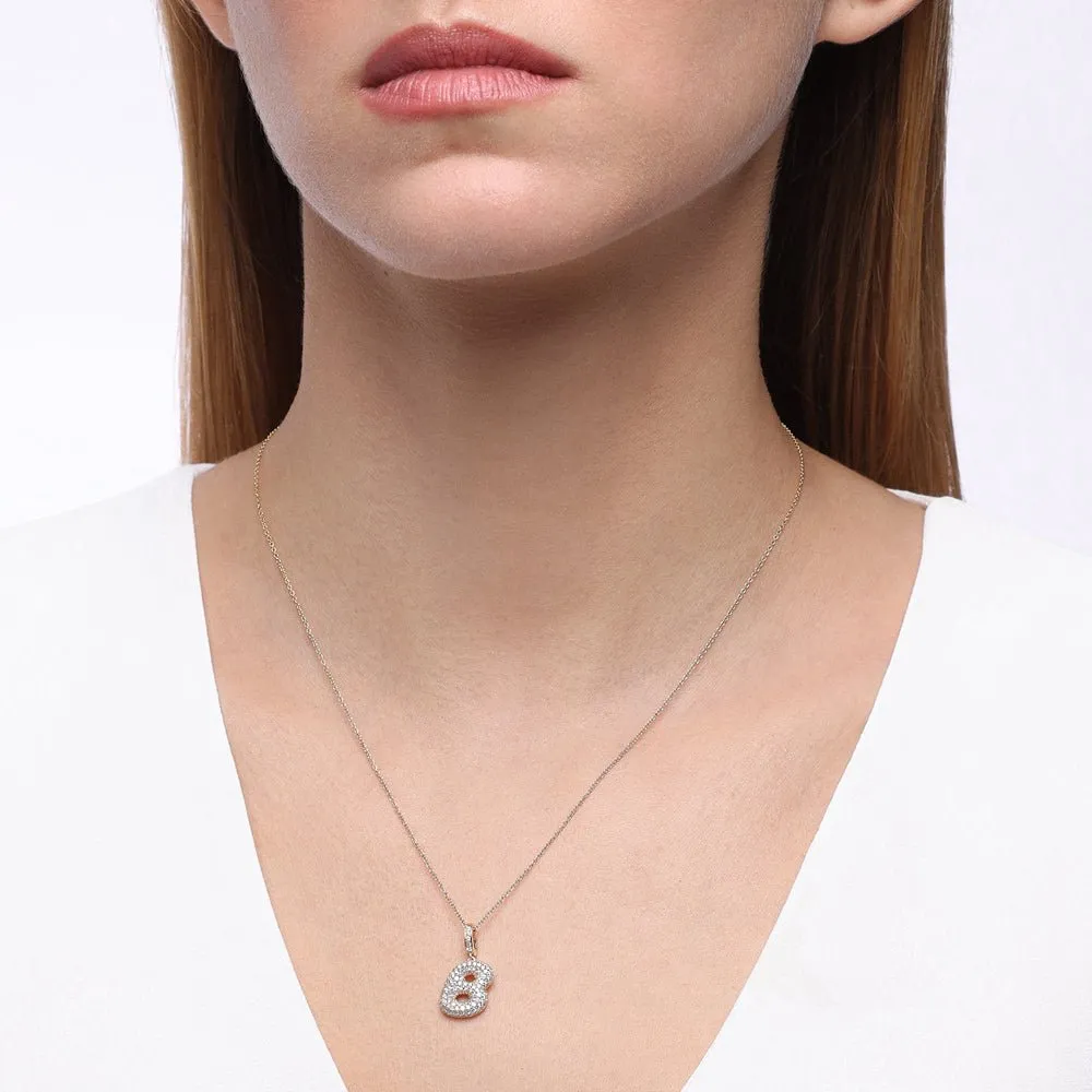 Initial "B" Diamond Pendant