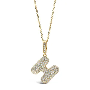 Initial "H" Diamond Pendant