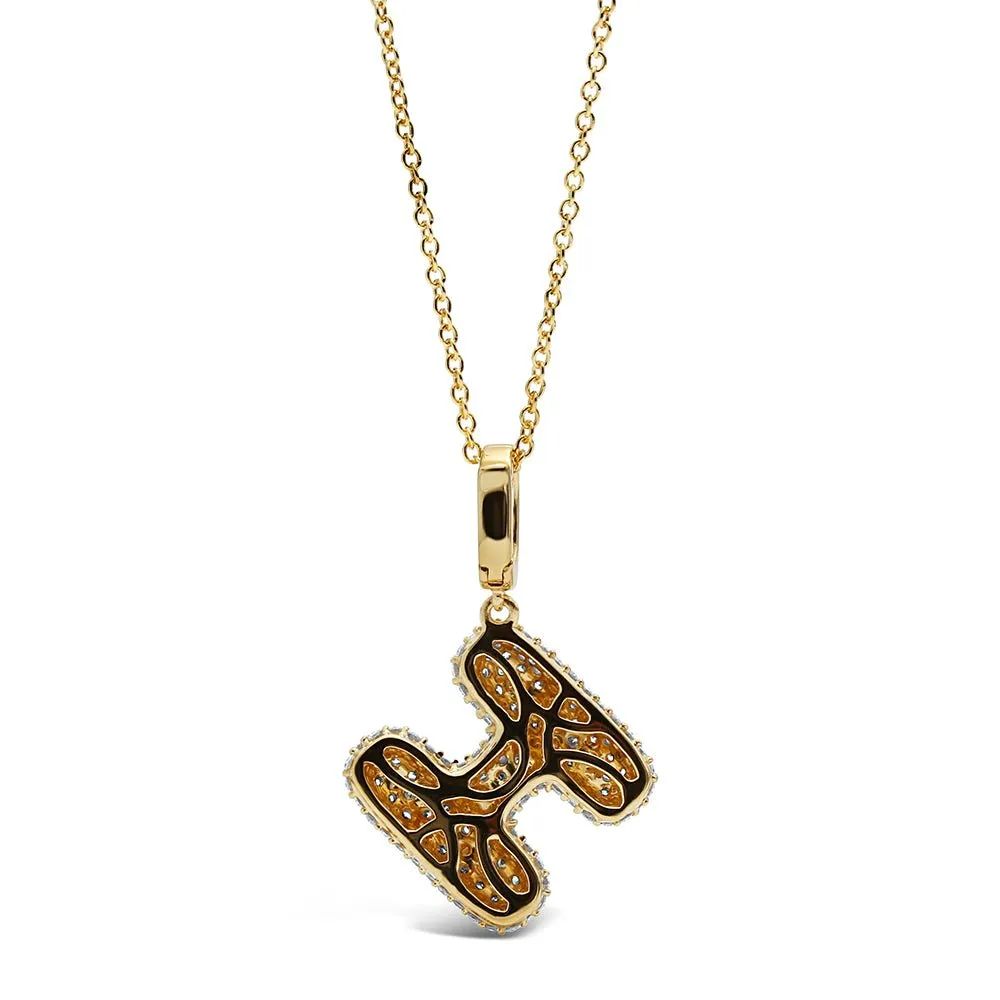 Initial "H" Diamond Pendant
