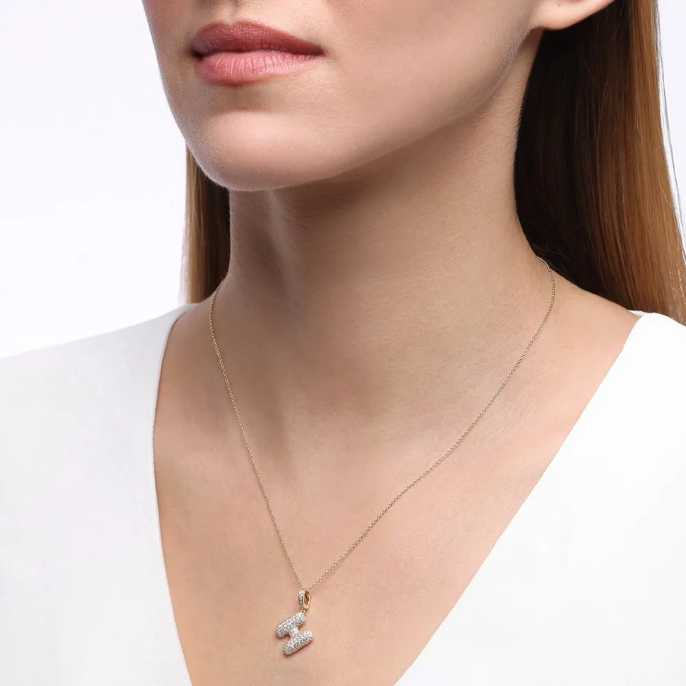 Initial "H" Diamond Pendant