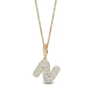 Initial "N" Diamond Pendant