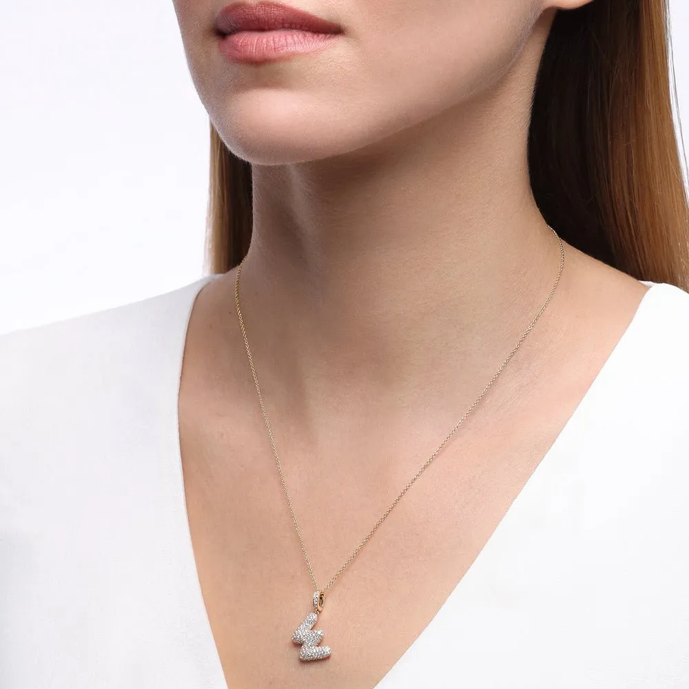 Initial "W" Diamond Pendant