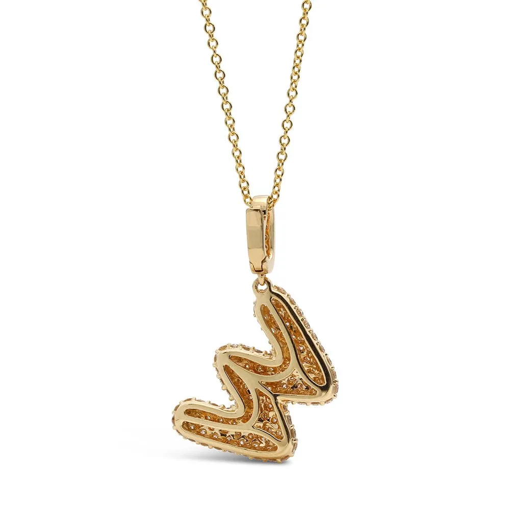 Initial "W" Diamond Pendant