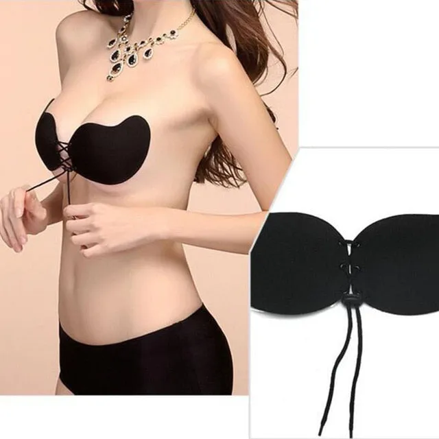 Invisible Bra Super Push Up Seamless Self-Adhesive Sticky Wedding Party Front Strapless Fly Bra