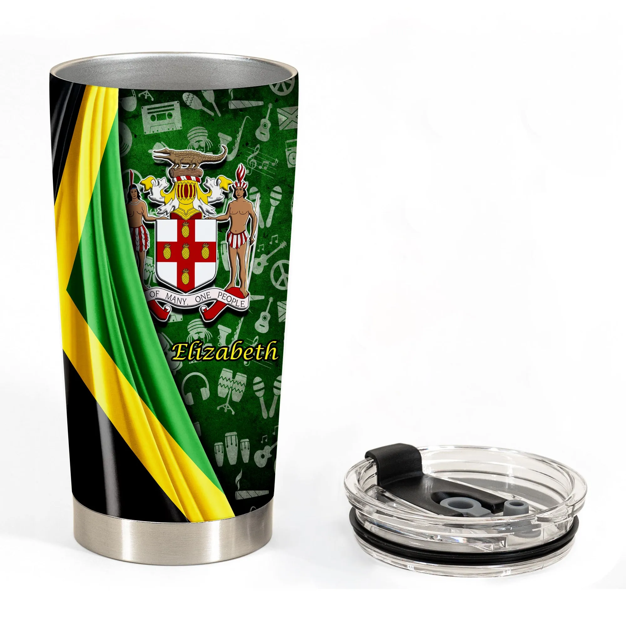 Jamaica Flag Coat Of Arms Symbols Personalized Tumbler