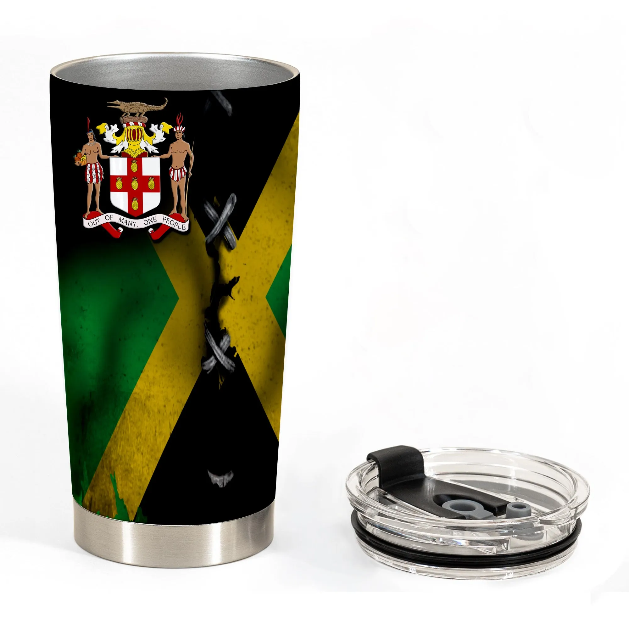Jamaica Personalized Tumbler With Symbol And Flag