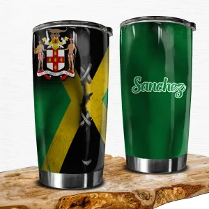 Jamaica Personalized Tumbler With Symbol And Flag