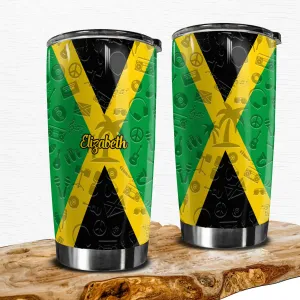 Jamaica Personalized Tumbler With Your Name Flag And Symbols