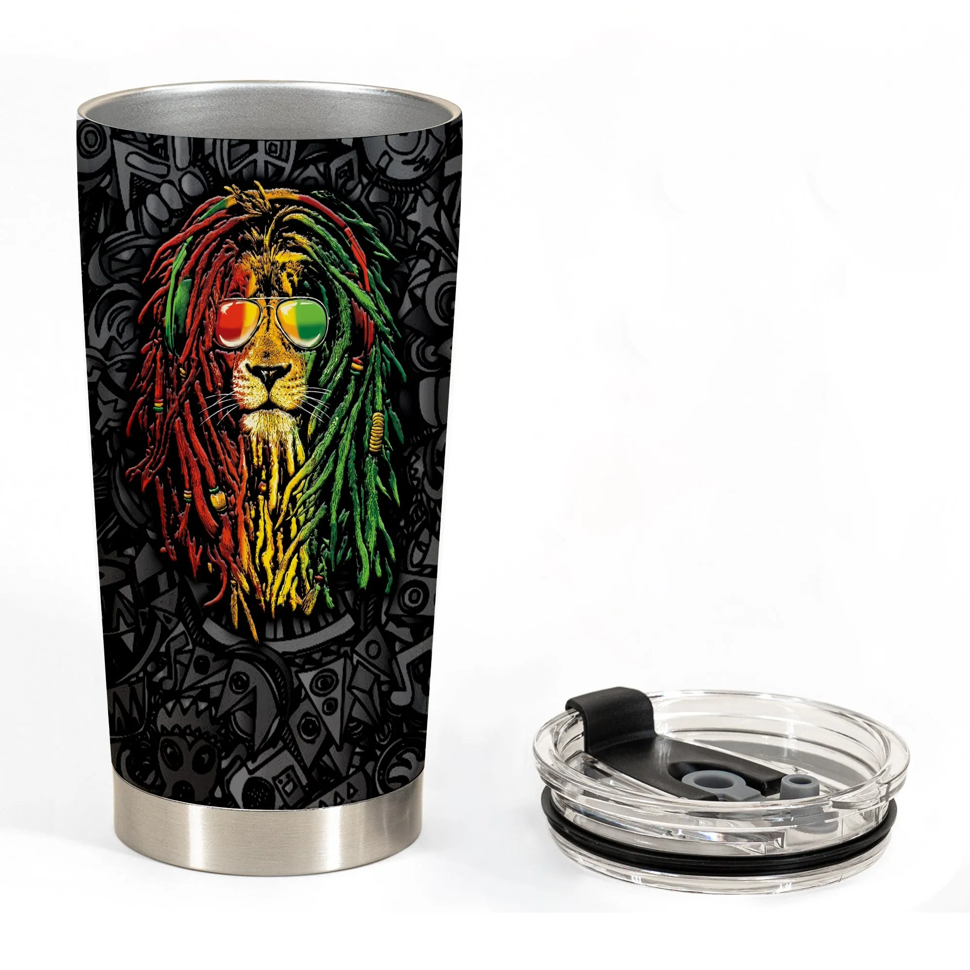 Jamaica Symbols Personalized 20z Stainless Steel Cup