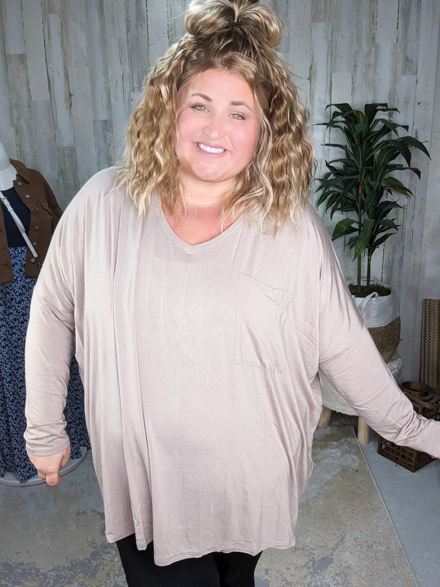 Jamie Luxe Oversized Pocket Long Sleeve Top (lots of colors!)