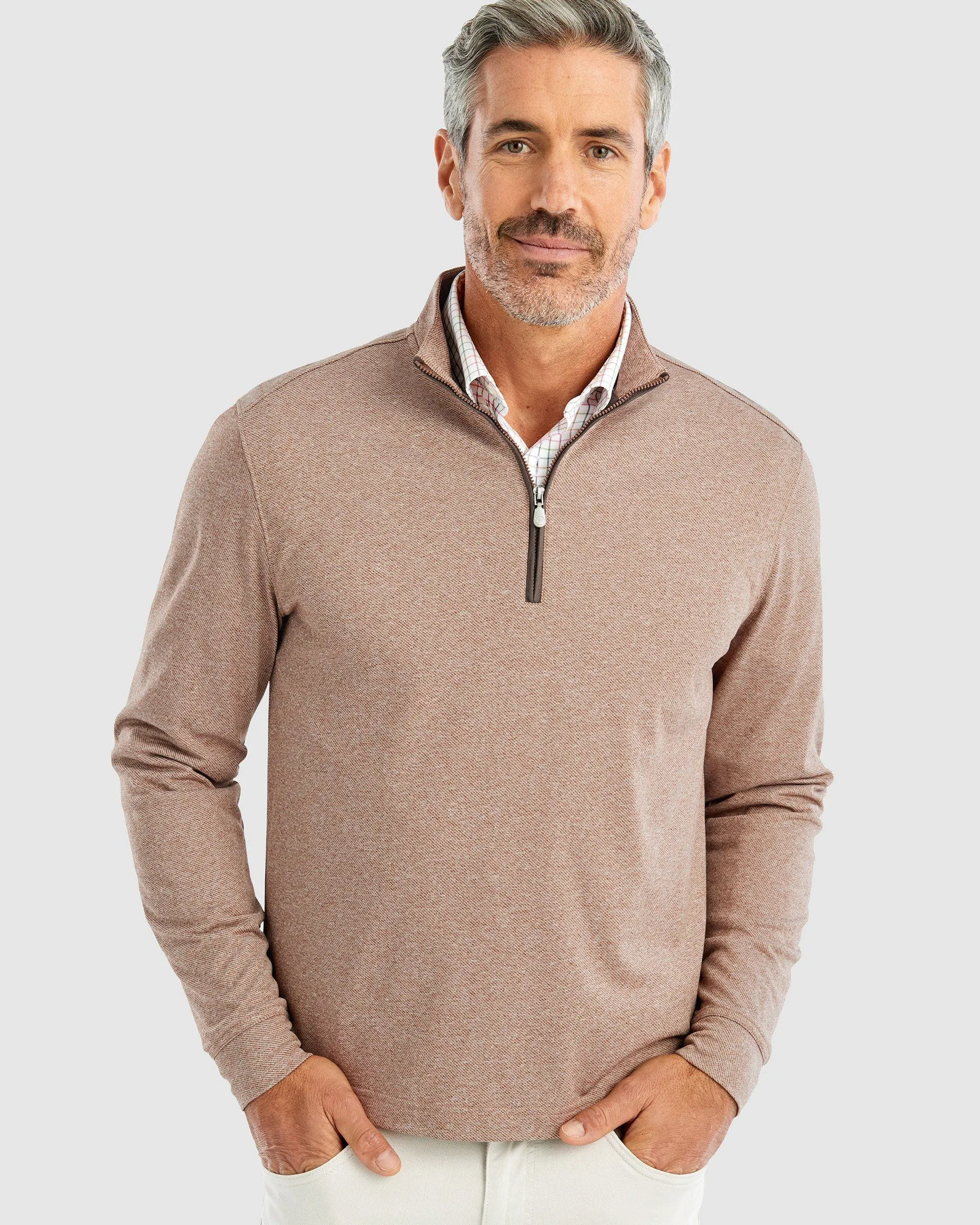 JOHNNIE-O FARBER PREP-FORMANCE 1/4 ZIP PULLOVER - RUSSET