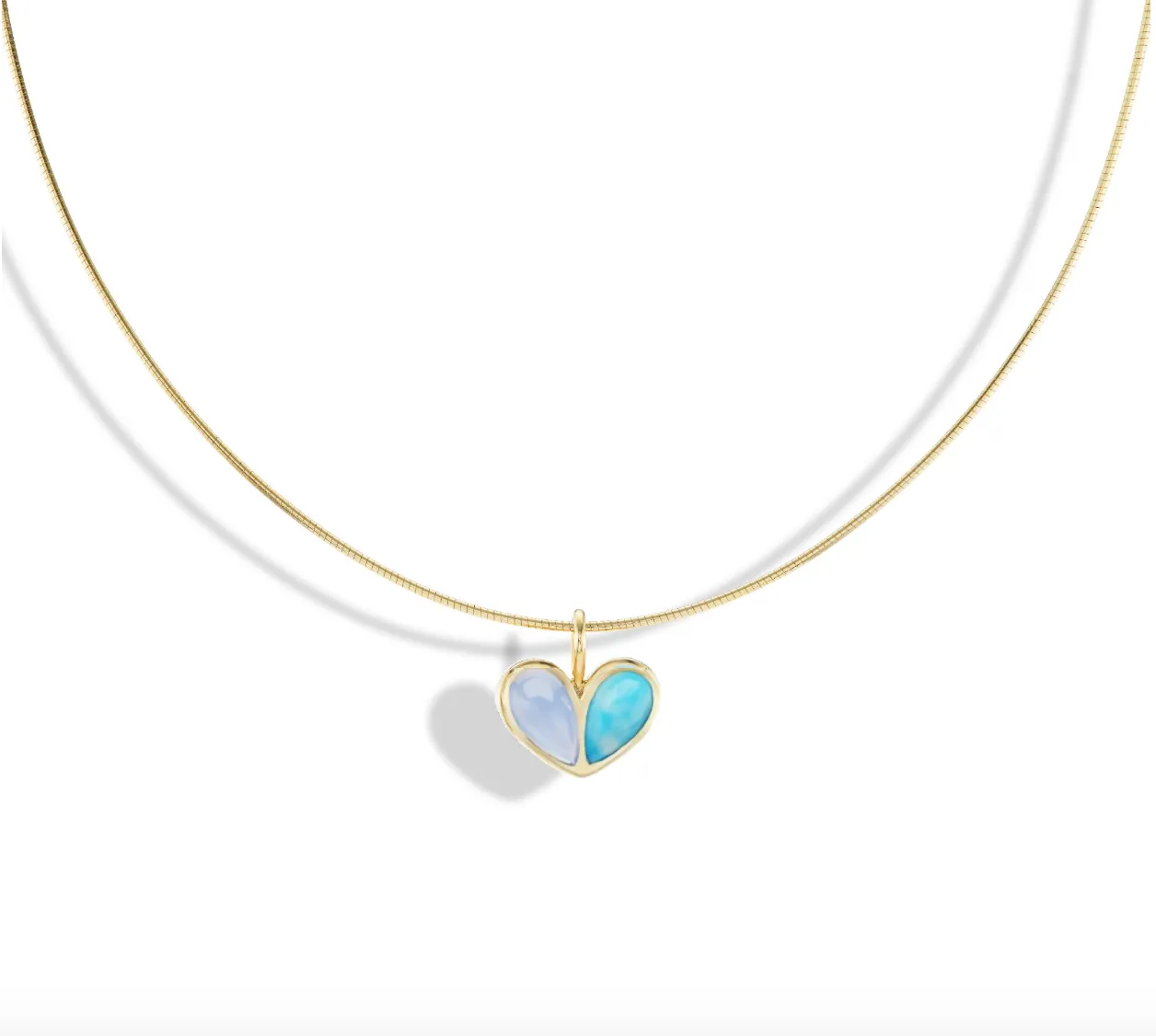 Jumbo Sweetheart Chalcedony x Larimar Charm