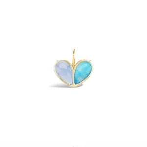 Jumbo Sweetheart Chalcedony x Larimar Charm