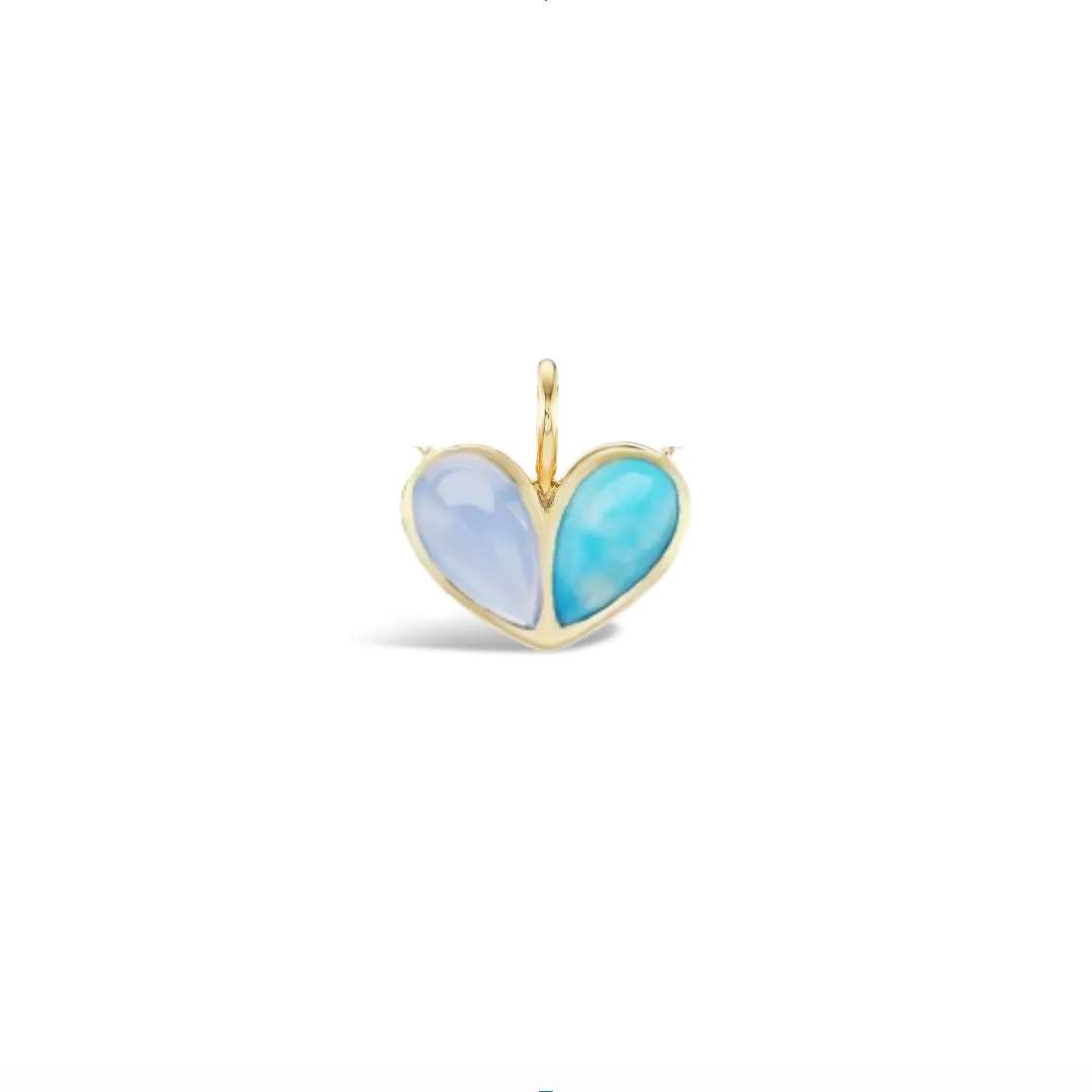 Jumbo Sweetheart Chalcedony x Larimar Charm