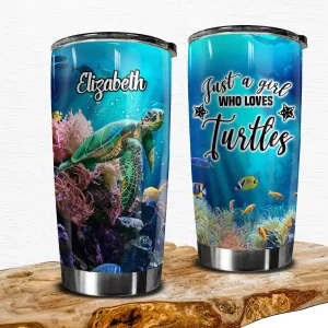 Just A Girl Who Loves Turtles Personalized Tumbler