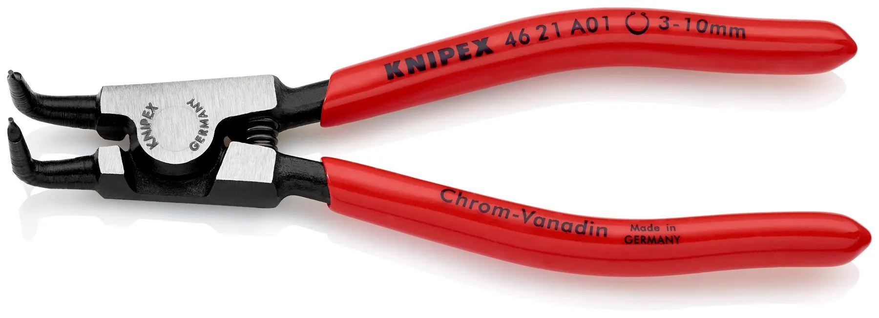 KNIPEX Circlip Pliers for External Circlips on Shafts 90° Angled 125mm 0.9mm Diameter Tips 46 21 A01 SB