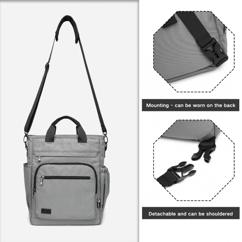 Kono Durable Waterproof Multi Men’s Backpack Shoulder Bag - Black