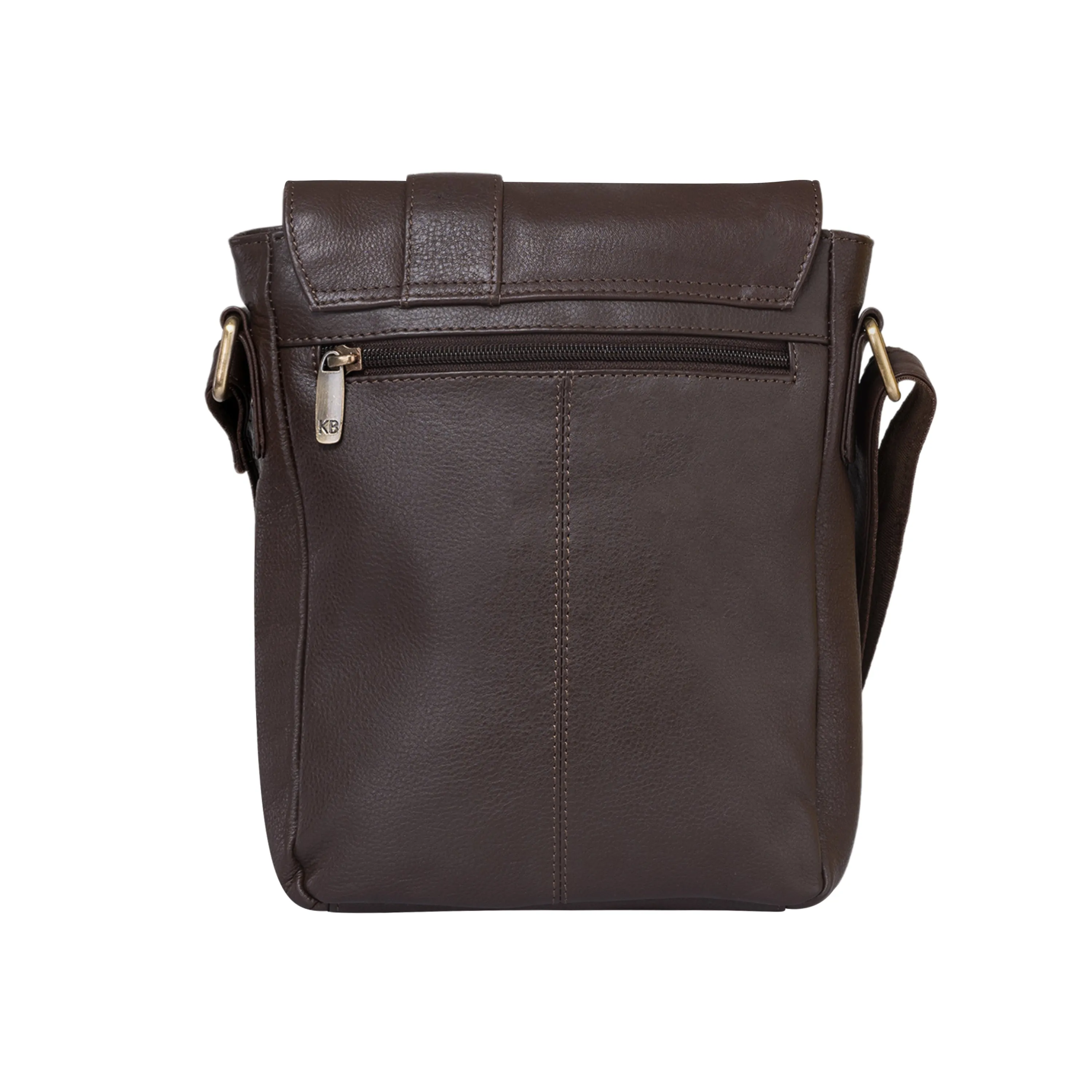 Kuger-Brent Prescott Brown Genuine Leather Unisex Sling Bag