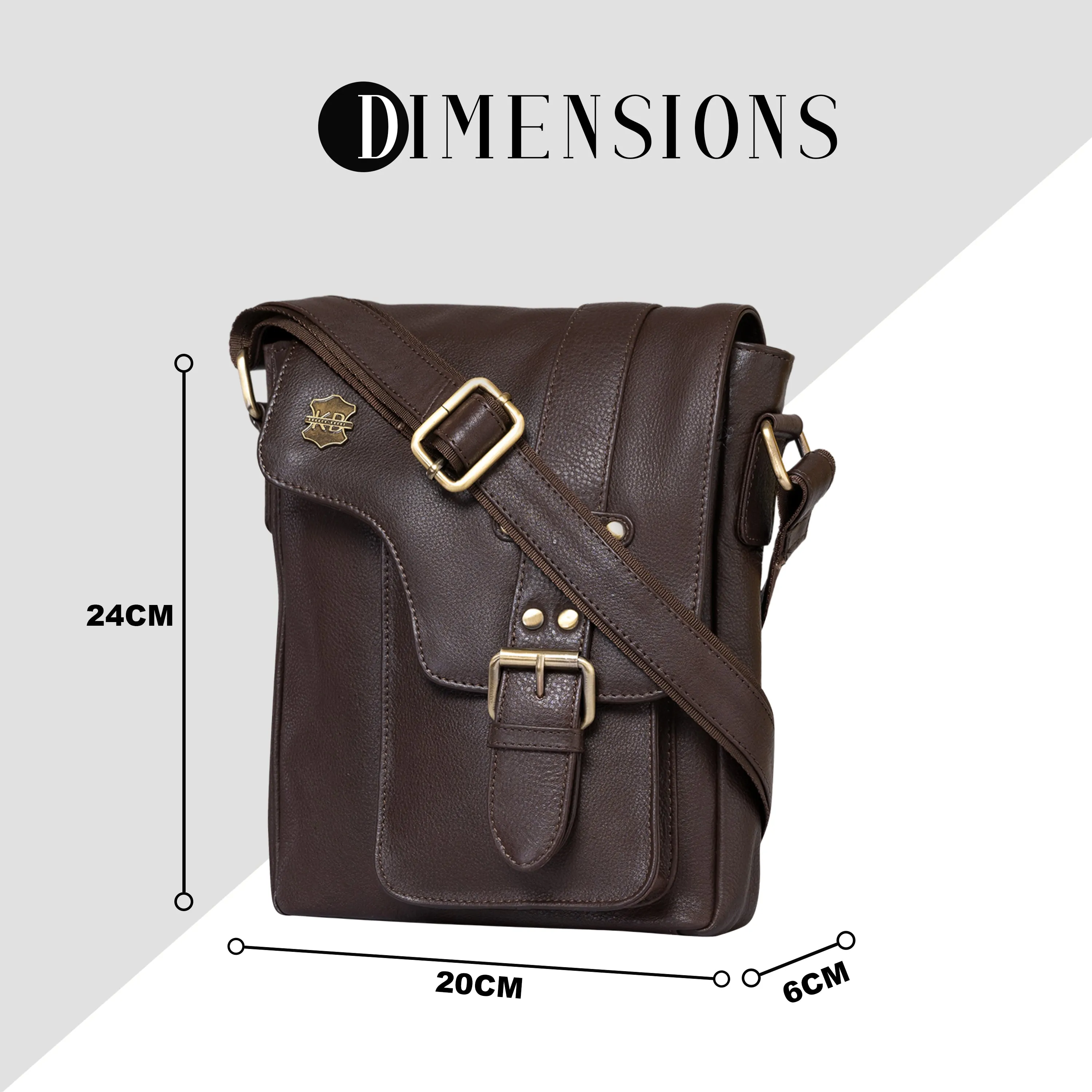Kuger-Brent Prescott Brown Genuine Leather Unisex Sling Bag