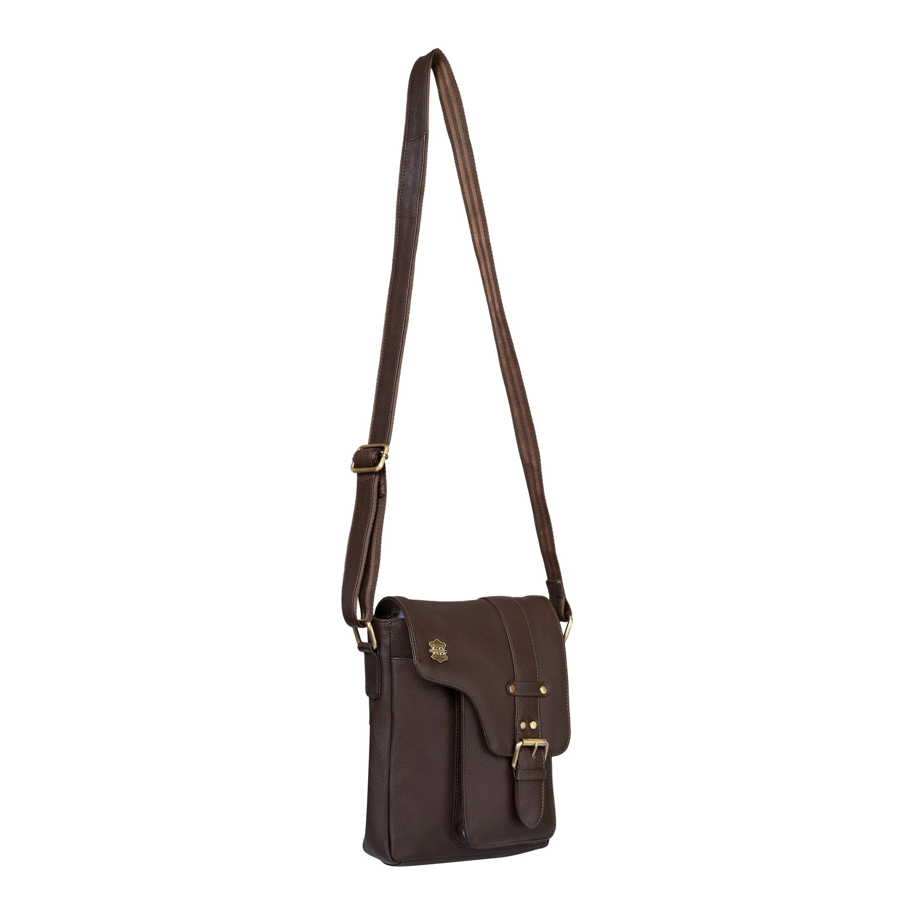 Kuger-Brent Prescott Brown Genuine Leather Unisex Sling Bag
