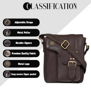 Kuger-Brent Prescott Brown Genuine Leather Unisex Sling Bag