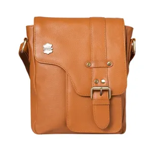 Kuger-Brent Prescott Cognac Genuine Leather Unisex Sling Bag