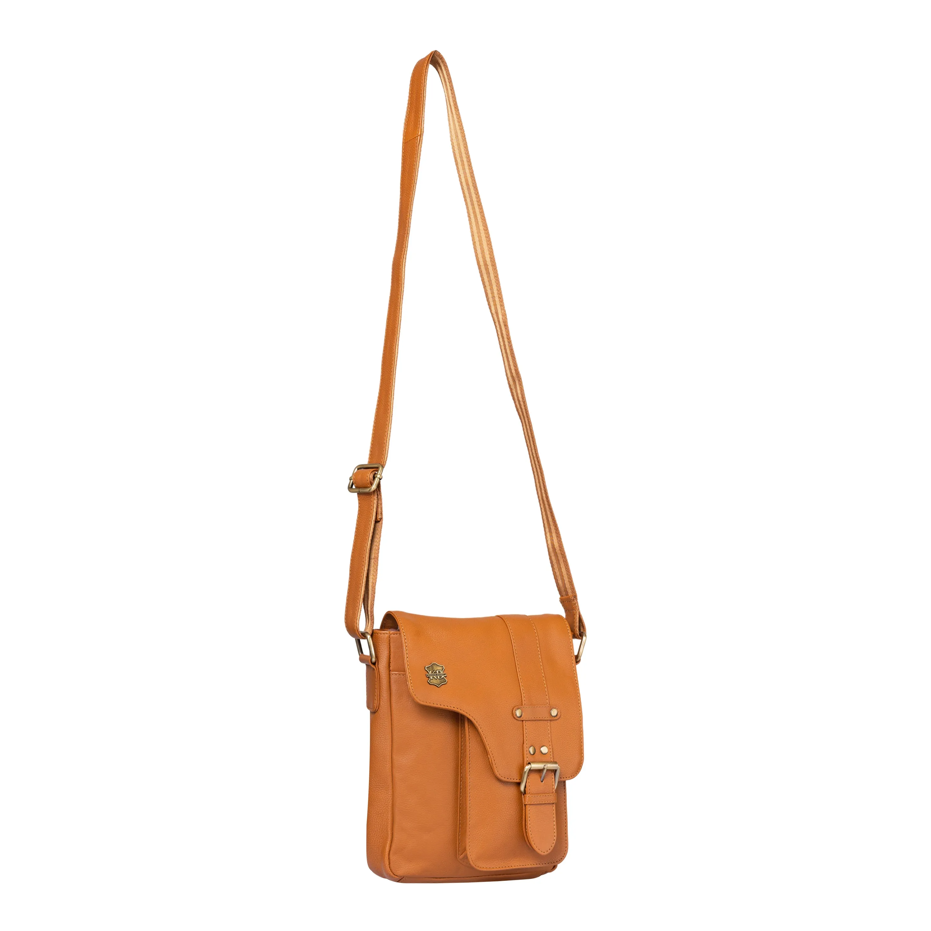 Kuger-Brent Prescott Cognac Genuine Leather Unisex Sling Bag