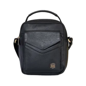 Kuger-Brent Ukizo Black Genuine Leather Unisex Sling Bag