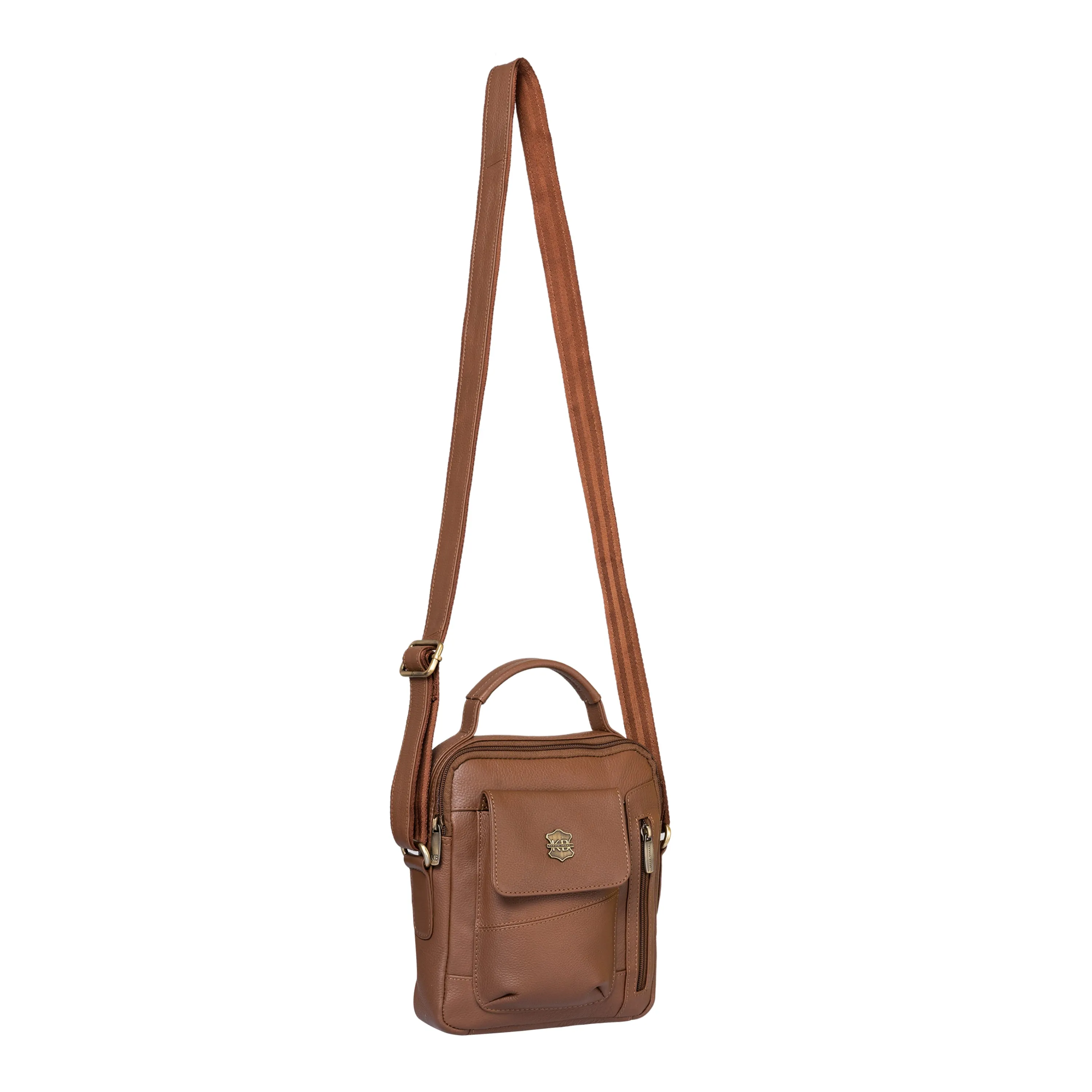 Kuger-Brent Vance Tan Genuine Leather Unisex Sling Bag
