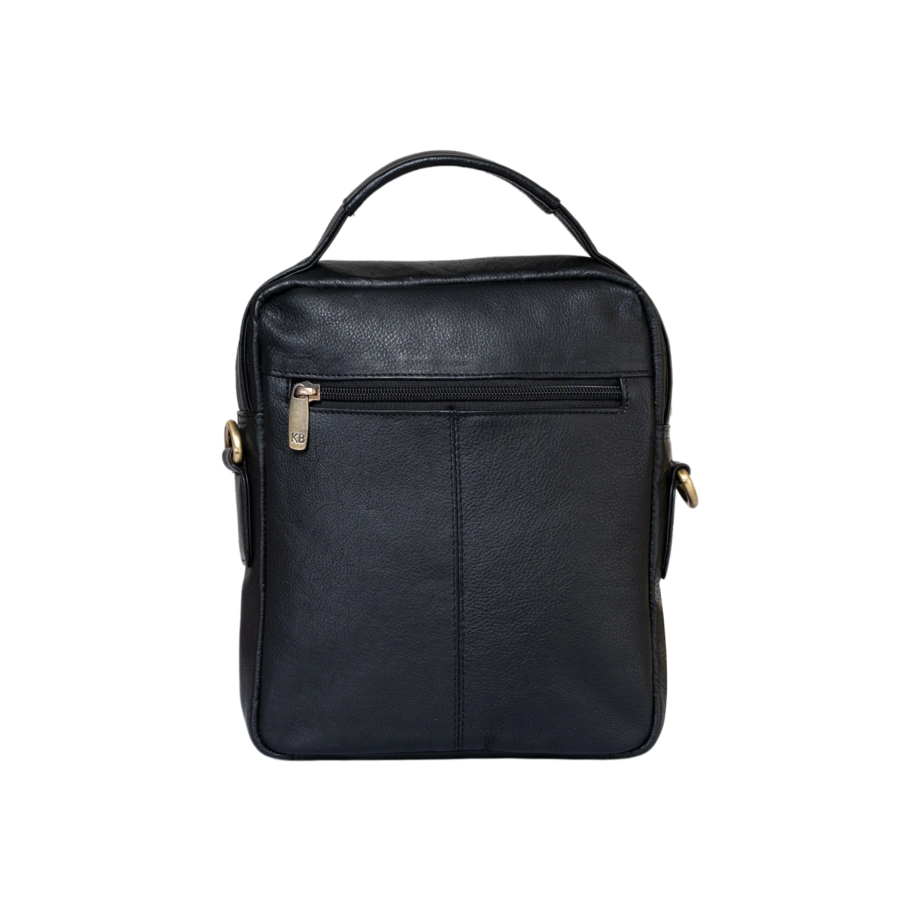 Kuger-Brent Zephyr Black Genuine Leather Unisex Sling Bag