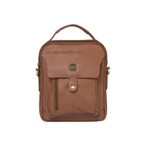 Kuger-Brent Zephyr Tan Genuine Leather Unisex Sling Bag