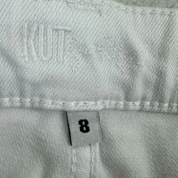 Kut From The Kloth Women's 8 Catherine Boyfriend Short White Denim Relaxed Fit