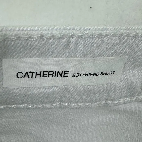Kut From The Kloth Women's 8 Catherine Boyfriend Short White Denim Relaxed Fit