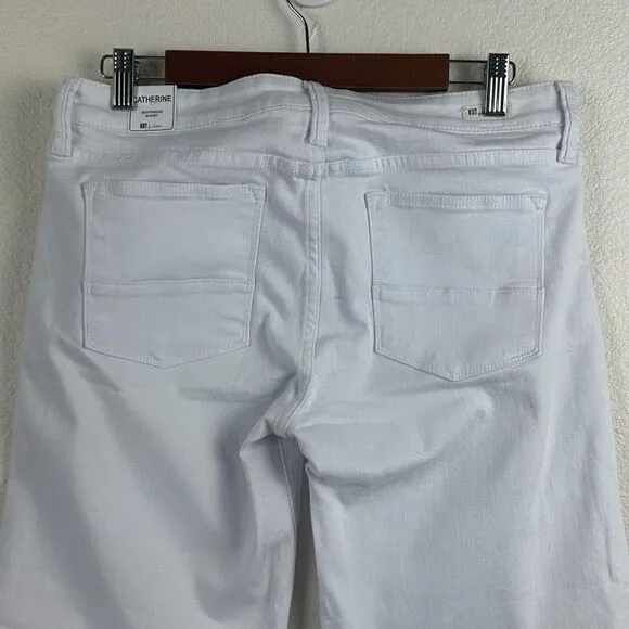 Kut From The Kloth Women's 8 Catherine Boyfriend Short White Denim Relaxed Fit