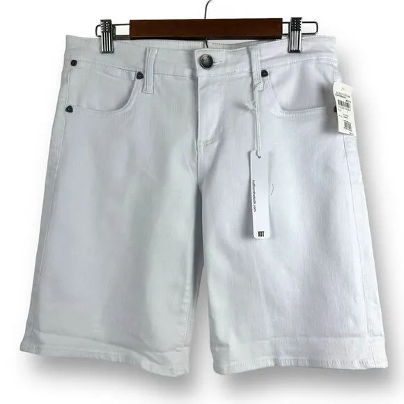 Kut From The Kloth Women's 8 Catherine Boyfriend Short White Denim Relaxed Fit