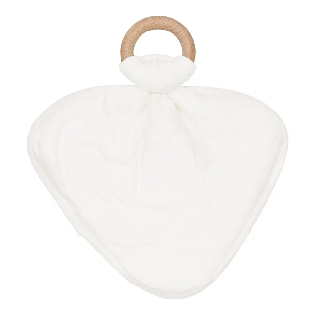 Kyte Baby Lovey with Removable Wooden Teething Ring in Cloud