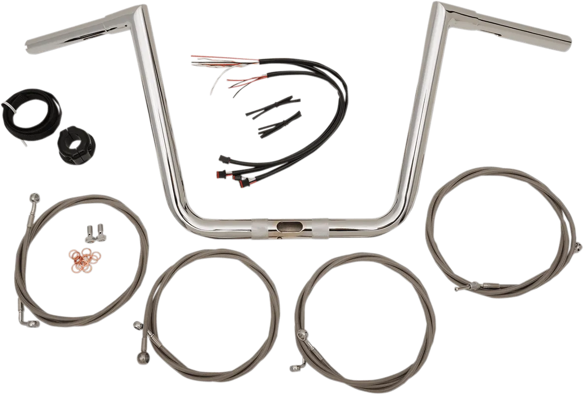 LA Choppers LA-7312KT1-61 10in. Ape Hanger Handlebar Kit - Chrome