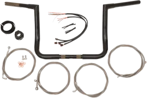 LA Choppers LA-7361KT3-12B 12in. Ape Hanger Handlebar Kit - Black