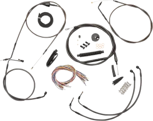LA Choppers LA-8005KT2A-19M Complete Handlebar Cable and Brake Line Kit - Midnight