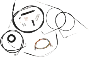 LA Choppers LA-8210KT2B-13B Complete Handlebar Cable and Brake Line Kit - Black Vinyl/Stainless