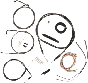 LA Choppers LA-8210KT2B-16M Complete Handlebar Cable and Brake Line Kit - Midnight