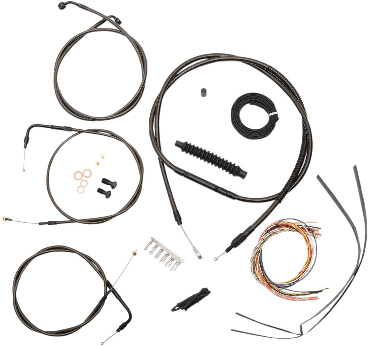 LA Choppers LA-8210KT2B-16M Complete Handlebar Cable and Brake Line Kit - Midnight