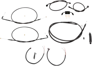 LA Choppers LA-8231KT2-19M Complete Handlebar Cable and Brake Line Kit - Midnight