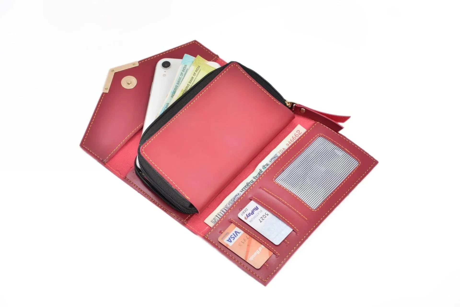 Lady Wallet & Men's Wallet & Personalised Couple Rainbow Classic WaterBottle - Wine