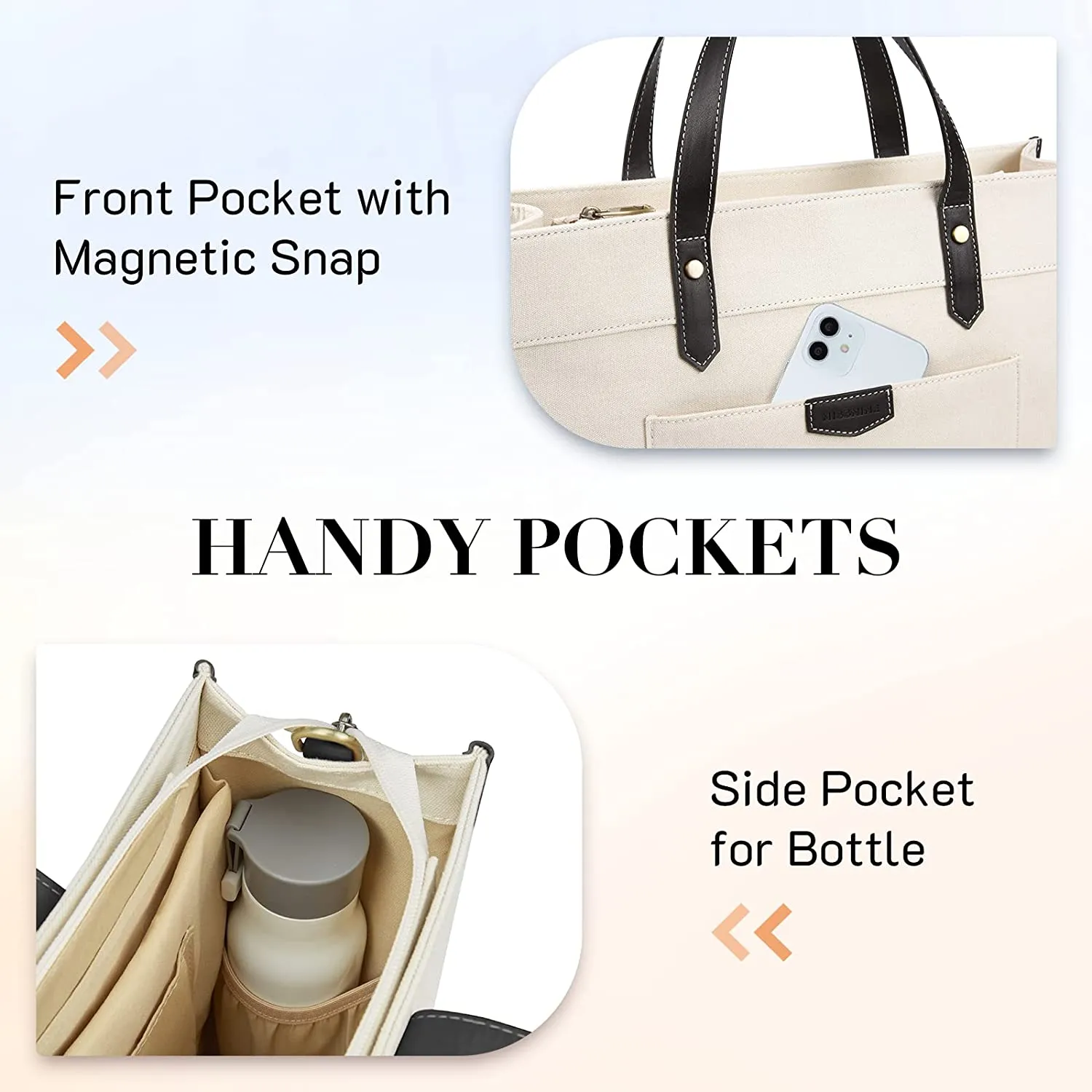 Laptop Tote Bag Canvas Laptop Bag 15.6 inch Work Shoulder Bags Casual Briefcase Handbag for Travel, Office, School