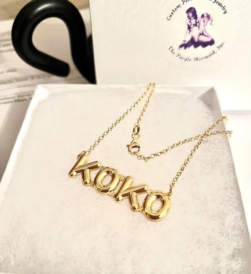 Large Bubble Name Necklace
