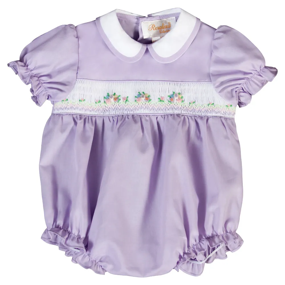 Lavender Bullion Smocked Girl Bubble