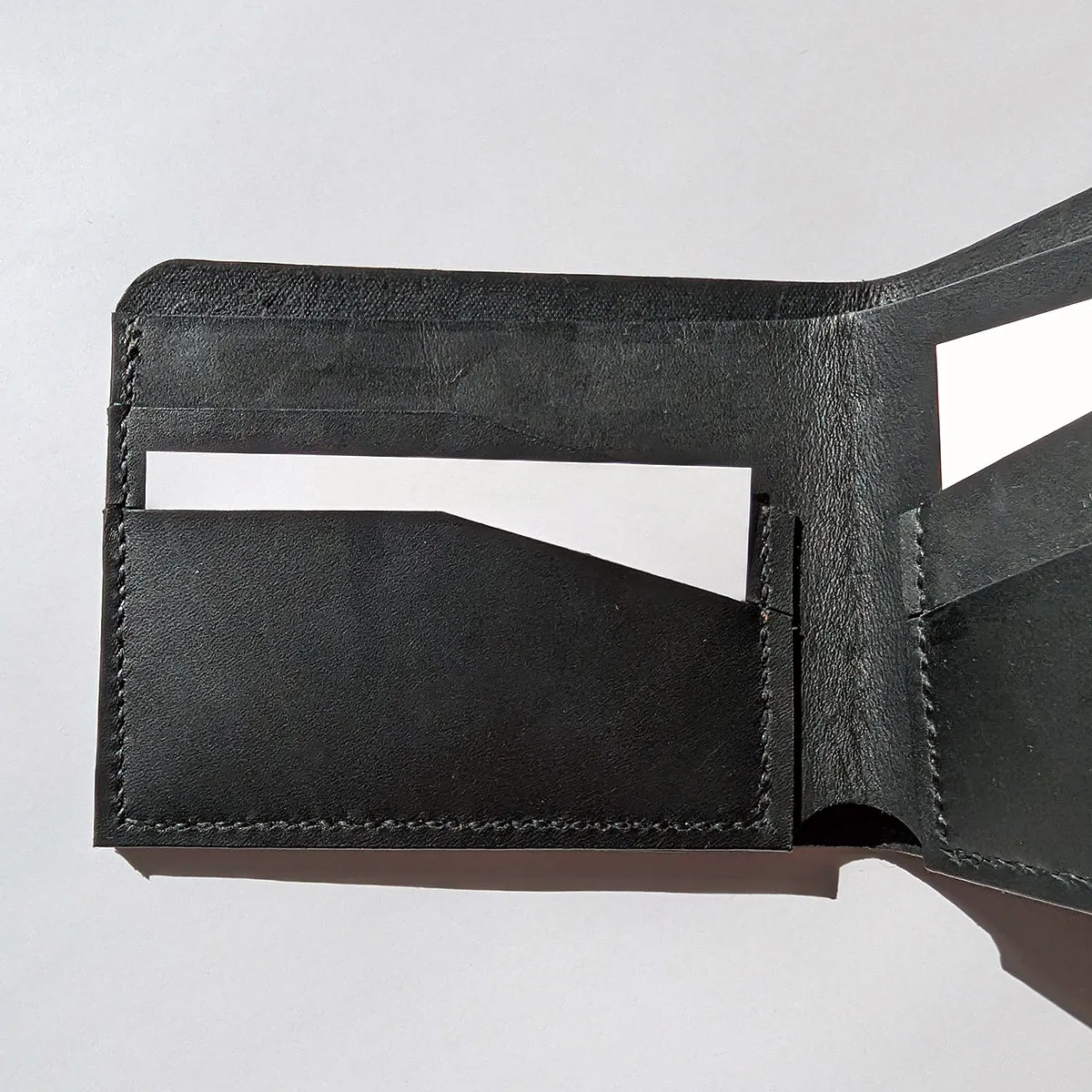 Leather Billfold with 5 pockets, handsewn